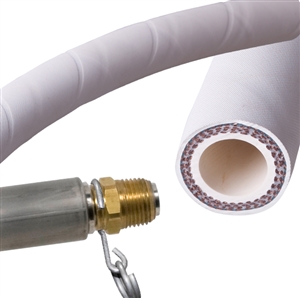 WHITE HOSE WITH BRASS END FITTINGS
